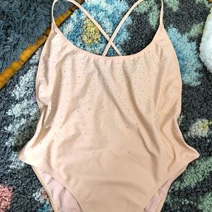 Forever 21| Peach Bathing Suit with Rhinestones size Large